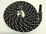 Pferdeseile_DE Bodenseil 4 Meter Schwarz-Braun-Natur - Baumwolle-Polyester Kernmantelseil/Arbeitsseil - Leine für Pferd