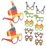 KICHOUSE Brille Cinco Sommer de Sonnenbrille Karneval Maskerade Brillen Brille Neuheit Papierbrille Festival Cartoon Party Luau Themenbrille Requisiten Fiesta Partyfoto Lustige Liefert