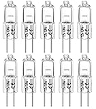 VINBE G4 Halogenlampe T3 10W 120lm G4 Dual Pin AC/DC12 Volt Lampe, verwendet für Kuppeleuchten, Kronleuchter, Gleisbeleuchtung, 10W 12V warmweiß 2700K (10 Pack)
