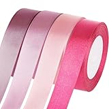 Jyvex Geschenkband Rosa, 25mm x 22metres schleifenband Rosa, 4 Rollen 88m Rosa Band, Rosa Schleife, Geschenkband Pink, Ribbon zum Geschenkverpackung, Bastelarbeiten, Geburtstag und Hochzeitsdekoration