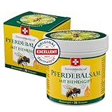 SwissMedicus Pferdebalsam mit Bienengift & 25 Kräuter - gleichzeitig kühlen und wärmen - zur Massage der Haut im Bereich beanspruchter Rücken & Gelenke (150 ml)