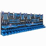 botle 46 Stapelboxen Wandregal Kunststoff 234 x 78 cm Werkzeughalter Werkstatt Garage Lagersystem Sichtlagerkästen Schütte