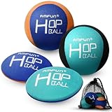 AMFUN 4 Stück Wasserball, Wasserhüpfball, Schnelltrocknender Lycra-Bezug Ball, Für Jugendliche und Erwachsene (Blue+Orange)