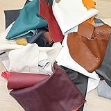 SmartSF Lederreste Bastelleder - Lederstücke 1 Kg bunt, farblich gemischt, alle Stücke Mind. DIN A5 und größer, Zum Basteln und Nähen