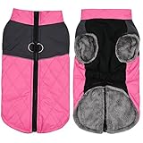 ADMAY 2023 Reflektierender wasserdichter Haustiermantel Winter Warm Hundemantel für kleine, mittelgroße und große Hunde Haustier Kleidung für kleine Hunde Mädchen Kleid, rose, XS