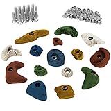 ALPIDEX Starterset: 15 Klettergriffe Klettersteine inklusive Schrauben und Einschlagmuttern - Farbe:bunt