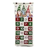 Stoff Weihnachten Adventskalender Weihnachten Countdown Kalender mit Taschen für kleine Geschenke Home Wall Hanging Decoration