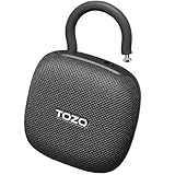 TOZO PE1 Mini Bluetooth Lautsprecher, Tragbarer Lautsprecher, Musikbox Bluetooth Speaker mit Karabiner, IPX8 wasserdicht, 32 Std Spielzeit, Kraftvoller Bass für Party, Outdoor und Reisen - Schwarz