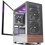KEDIERS PC Gehäuse ATX Tower Gaming Computergehäuse mit gehärtetem Glas (schwarz + 3-Lüfter NO-LED)