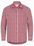 Steigenhöfer Herren Trachtenhemd Langarm - Basti - Mit Lederhose kombinierbar - Atmungsaktiv & pflegeleicht - Traditionelles Herren Hemd für Oktoberfest Wiesn und andere Festlichkeiten - Rot - L