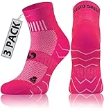 sesto senso 3 Paar Laufsocken Baumwolle Sportsocken Damen Herren Bunte Sport Socken 35-38 Pink