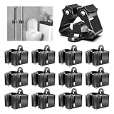 3-H 12 Stück Gerätehalter Set, Besenhalterung Wand Gartengerätehalter Besenhalter, Wandhalterung für Besen Gartengeräte Schaufel Wischmopp, Stahl Werkzeughalter Zuhaus Garten Garage, Schwarz
