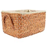 Happyyami Geflochtene Weidenkörbe Rustikale Handgefertigte Aufbewahrungskörbe Dekorative Regalkörbe Rattan Make-Up-Organizer Spielzeug Aufbewahrungsbox Für Toilettenregale Waschküche Kaffee