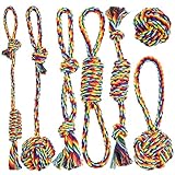 Speedy Panther 7 Pack Hundeseilspielzeug für große Hunde, robustes Kauspielzeug für Welpen, Zahnen Zerrspielzeug, buntes Baumwollseilspielzeug für mittelgroße und große Hunde