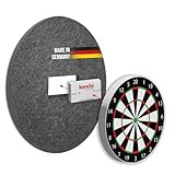 Karella Schallschutz für alle Steeldartboards, 2-TLG. mit integriertem Surround/Auffangring. Schalldämpfung, nachweisbar 80% Geräuschreduzierung beim Auftreffen Dartpfeil, patentiert, Made in Germany