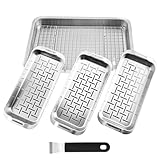 Grill-Set, Grillkorb-Set, Gemüsekorb zum Grillen, Grillschale, sicherer Griff, flacher Boden, rechteckig, Edelstahlplatte für Fischfleisch, , Pfeffer, Familientreffen, Picn