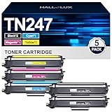 HALLOLUX TN247 TN243CMYK Toner Kompatible für Brother TN-247BK TN-243CMYK Toner für Brother MFC-L3750CDW Toner MFC L3750CDW DCP-L3550CDW MFC-L3770CDW MFC-L3710CW DCP-L3510CDW Drucker NFC (5er-Pack)