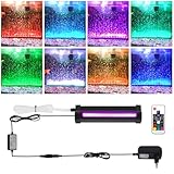 GOESWELL Aquarium LED Lampe RGB Beleuchtung: Wasserdicht mit Blasenfunktion und Fernbedienung für gleichmäßige Aquarienbeleuchtung mit individueller Steuerung (13CM)
