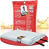 NTG Feuerlöschdecke – Löschdecke 1x1m für Küche & Zuhause – DIN EN 1869:2019 Zertifiziert – Löscht alle Feuerarten, inklusive Fettbrand – Brandschutzdecke - hinterlässt keine Rückstände (1x1m 1er Set)