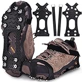 JOOLESER Schuhspikes,Schuhkrallen,Steigeisen,Schuh Spikes für Bergschuhe,mit 11 Noppen,Das einzig Innovative Design bei Amazon,Ice Klampen,Eisspikes für Den Stiefel,Schuhkralle.