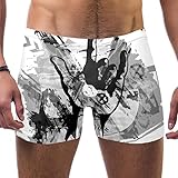 Herren-Badehose, elastischer Bund, kurzer Boxer-Badeanzug, Sommer, Strand, Board-Shorts, Größe S, schwere Metall-Hand, Mehrfarbig, L/XL