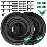 Tropfschlauch Set, Perlschlauch für Tropfbewässerung, Gartenschlauch für Bewässerung, Gärten, Rasen, Terrassen (100m)