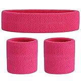 ONUPGO Schweißband Set Sportstirnband Handgelenk gestreifte Schweißbänder Frottee Sporttraining Basketball-Armband Stirnbänder Feuchtigkeitstransport Schweiß absorbierendes Stirnband