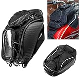 Krtopo Motorrad Tankrucksack Oxford magnetische Satteltasche mit großen Fenster 48,5 * 37 cm Universal Rear Seat Satteltasche Travel Tool Schwanz Gepäck