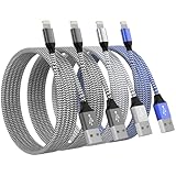 iPhone Ladekabel, 4er Pack Lightning Kabel Schnellladekabel iPhone MFi Zertifiziert Nylon Fast USB Kabel iPhone kabel für iPhone 12 Plus13 pro Max/14/11 Pro SE XS XR 8 7 6 5 ipad , für USB stecker