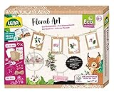 Lena 42835 Eco Floral Art Bastelset ab 8 Jahren - Kreativ Set für Kinder, Wunderschöne Wanddeko-Bilder im Boho-Stil basteln mit Blumen-Motiven