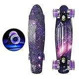 WOURRD 55,9 cm Skateboard, blinkendes Rad, Fisch-Skate-Board