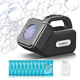 Tragbare Automatischer Seifenblasenmaschine, Seifenblasenpistole Kinder Blasenmaschine 15000+ Blasen pro Minute, Elektrisches Blasenspielzeug Hochzeit Geburtstag Weihnachten Party -Schwarz
