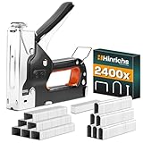 Hinrichs Handtacker Set - 3-in-1 Profi Tacker für Holz - Stofftacker Handwerker zum Fixieren - mit Klammern - Möbeltacker - Staple Gun - Holztacker mit 1600 Klammern & 800 Nägeln