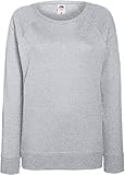 Fruit of the Loom Damen Lightweight Raglan Sweat Lady-Fit Sweatshirt, Grau (Heather Grey 123), Medium