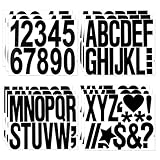 Jeffdad 12 Blatt Buchstaben Zahlen Aufkleber Set, 10 cm Selbstklebend Alphabet Nummer Aufkleber Wasserfeste Vinyl Sticker für Basteln Outdoor Schilder Poster Briefkästen Fenster(Schwarz)