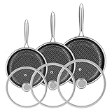 RIOVARM Edelstahl Pfannenset Induktion Antihaft Bratpfannen Set mit Deckeln 20cm 26cm 30cm Wok Pfanne mit Edelstahlgriff Brat- & Universalpfannen für alle Herdarten Spülmaschinenfest Backofenfest