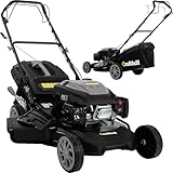 Craftfull Rasenmäher CR-196-30 | 4,4 KW 6 PS | 190 cm³ OHV Motor | Benzinrasenmäher - Mäher Benzin - Selbstfahrantrieb - 53 cm Schnittbreite in 7 Stufen (CR-196-30 4,4 KW 6 PS 190 cm³ Motor Grau)