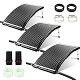 Gimisgu Sonnenkollektor Solar Poolheizung 3 Sets, Solarheizung 113x69x35cm Maximaler Durchfluss 10000L/h Anschluss Ø 32-40mm Pool Heizungen Solaranlage für Warmwasser, Gartendusche, Pool