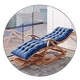 Verstellbare Bambus-Sonnenliege – Multi-Positionen-Schaukelliege mit verlängerter Fußstütze und weichem Baumwollkissen für tragbare Outdoor-Gartenentspannung und Terrasse