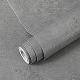 Decoroom Klebefolie Selbstklebende Matt Grau 60X600cm Möbelfolie Betonoptik Effekt Wasserdicht Folie für Möbel Küche Schrank Wand Dekorfolie Vinyl Tapete