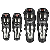 GES 4 STÜCKE Motorrad & Fahrrad Erwachsene Legierung Stahl ATV Motocross Ellenbogen Knie Schienbeinschutz Pads Protector Kit Motocross Racing (Lang)
