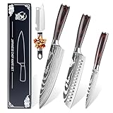 Fleximaxx Home Professionelles Küchenmesser-Set, Edelstahlzange, Holzgriff, Universal-Kochmesser zum Schneiden von Fleisch und Gemüse