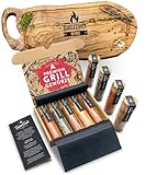 BBQ Grill Gewürz & Grillbrett für Männer [+ PERSONALISIERT] - 5 erlesene Grillgewürze inkl. Rezepte, Grill Geschenke für Männer, Grill Zubehör, Gewürze Set, Personalisierte Geschenke Männer