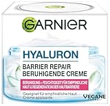 Garnier Hyaluron Barrier Repair: Beruhigende Gesichtscreme für empfindliche Haut, 48h Feuchtigkeit & Regeneration der Hautbarriere mit Sheabutter, Hyaluronsäure & Aloe Vera, Tages- & Nachtcreme, 50ml