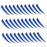BESTonZON 30 Stück Teiliges Pfeilfedern Shield Shape Truthahnfedern Ersatz Arrow Tail für Bogenschießen Jagd Outdoor Training mit Einfacher Montage und Hoher Stabilität Blau