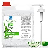 Aloe Vera Gel aus Bio-Pflanzen der Kanarischen Inseln, Skincare Babys und Haustiere, Frisches Blatt, Vegan, Sonnenbrand, Feuchtigkeitscreme, Gesicht, 100% Reines 1000 ml