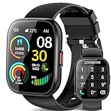 VKROBAG Smartwatch Herren Damen, 1,85'' HD Smart Watch mit Telefonfunktion, 112+ Sportmodi Fitnessuhr mit Puls-Schlaf-Monitor Schrittzähler, DIY Zifferblatt, IP68 Wasserdicht Sportuhr für Android iOS