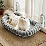 Neuytiky Katzen Hängematte Fenster,Katzenhängematte,Fensterliege für Katzen,Katze Fensterbank Katzenliege Klappbar aus Plüsch,Katzenbett