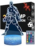 Magiclux Portugal Fußballer Nr.7 Nachtlicht 3D Optische Täuschung Lampe mit Fernbedienung 16 Farben Ändern Geburtstag Weihnachtsidee Geschenke für Fußball Fan Jungen Mädchen Teenager Männe