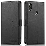 BININIBI Newest Handyhülle für Huawei P20 Lite, Klapphülle für Huawei P20 Lite Leder Hülle, Lederhülle Handytasche mit [Kartenschlitz] [Magnet] [Standfunktion] für Huawei P20 Lite, Schwarz